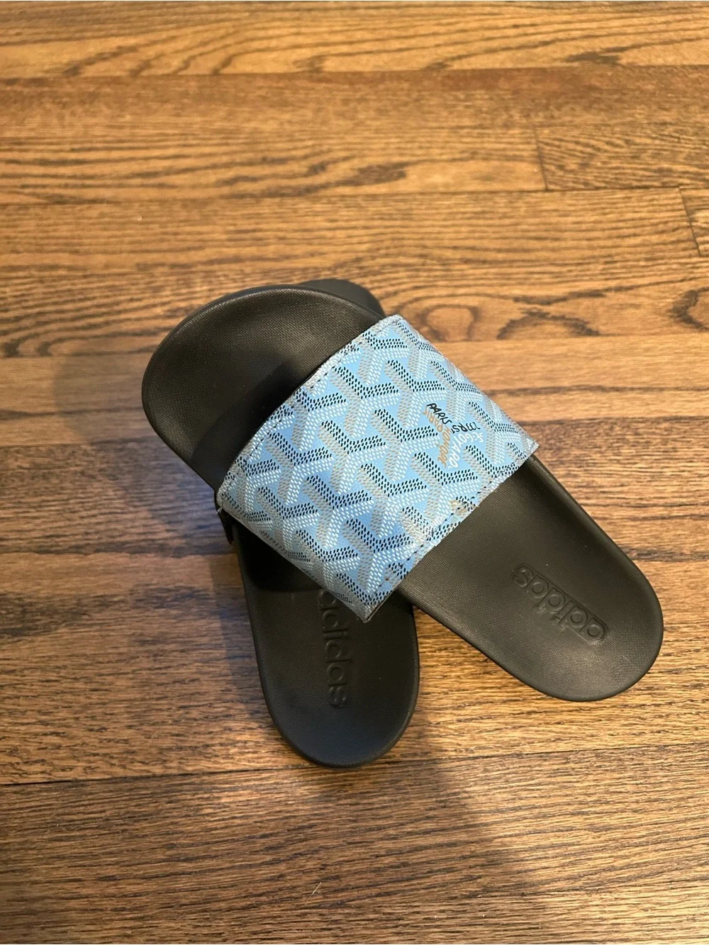 Goyard on Adidas Pool Slides